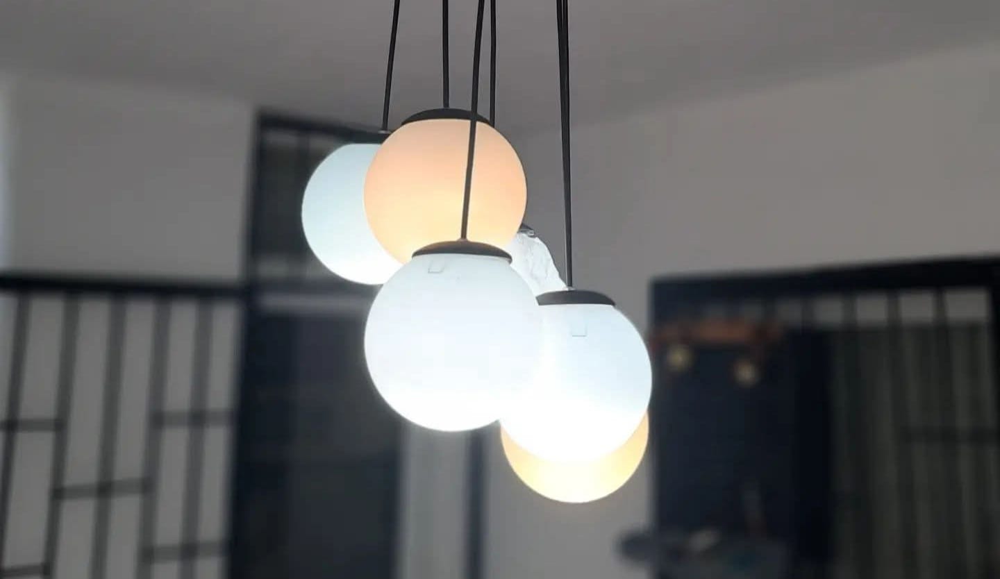 Modern White Glass Globe Pendant Light Homeartparis production