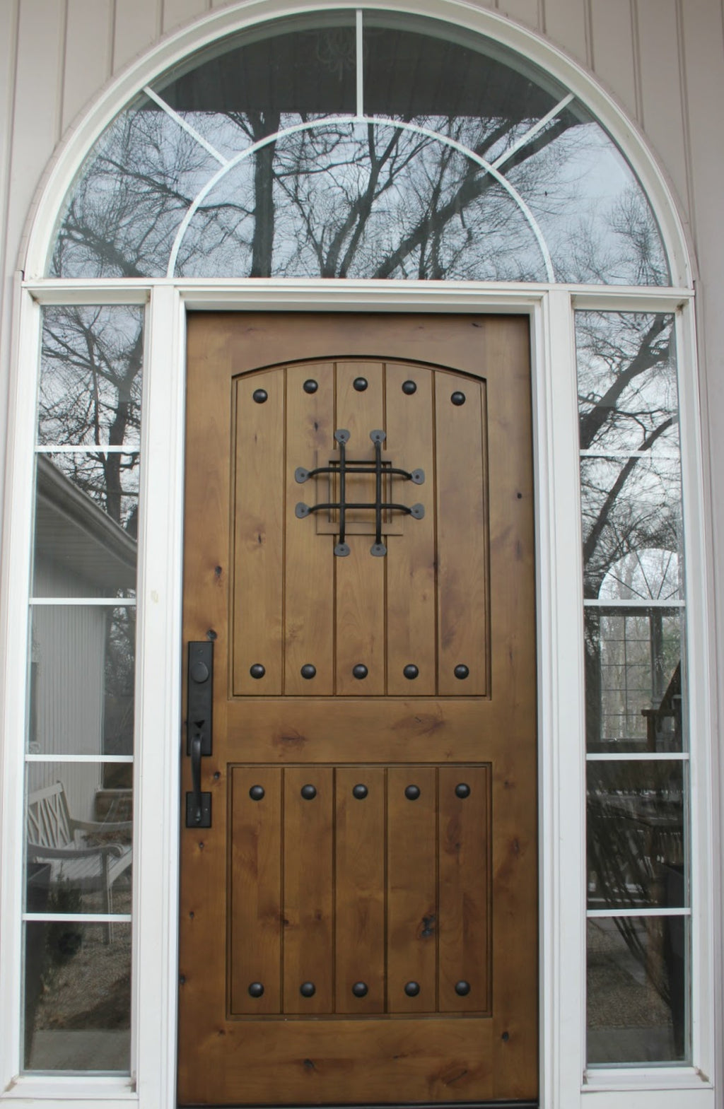 Vintage Handcrafted Solid Wood Barn Door - Rustic Speakeasy Style Sliding Door - Homeartparis production