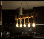 Rustic 100 cm Wood Beam Chandelier with 10 Hanging Rope Sockets Homeartparis production