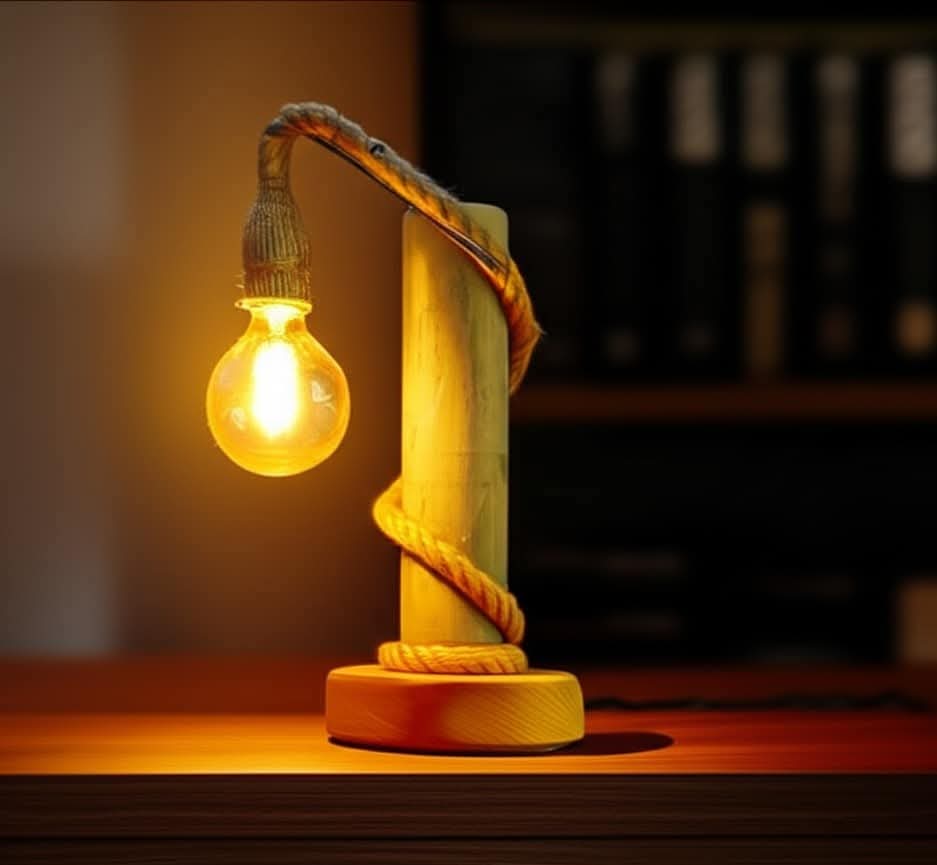 Vintage Table Lamp Crafted from 100-Year-Old Historic Telegraph Pole - Homeartparis production