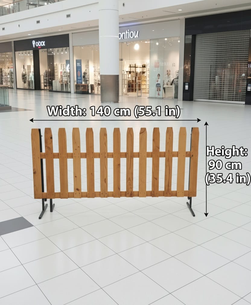 Freestanding Wood Picket Fence Panel, Portable Retail Store Barrier, Modular Event Booth Display, Customizable Pine Wood Fence Section by homeartparis
