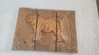 Spirit of Shadow and Fire: 3-Piece Hand-Carved & Pyrography Wood Art Tiger - Homeartparis production