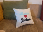 homeartparis Textured Punch Needle Pillow, Custom Couple Gift, Personalized Wedding Anniversary Cushion Cover by SevalDesing