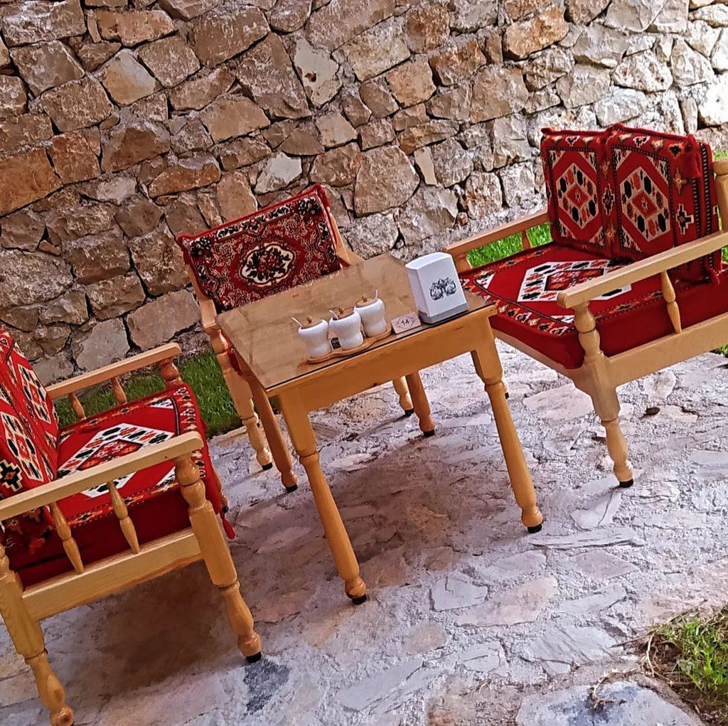 Rustic Authentic Wooden 2-Seater Sofa & Handmade Cushion - Homeartparis production
Important Note: Free Worldwide Shipping on All Orders!