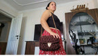 Brown Popcorn Stitch Crossbody Bag - Designer Knit Shoulder Bag by Seval Özsoy - Unique Limited Edition Boho Purse - Special Gift for Her