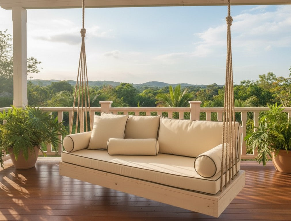 Red Wood Hanging Sofa Minimalist Indoor Couch Homeartparis production, swing bed