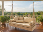 Red Wood Hanging Sofa Minimalist Indoor Couch Homeartparis production, swing bed