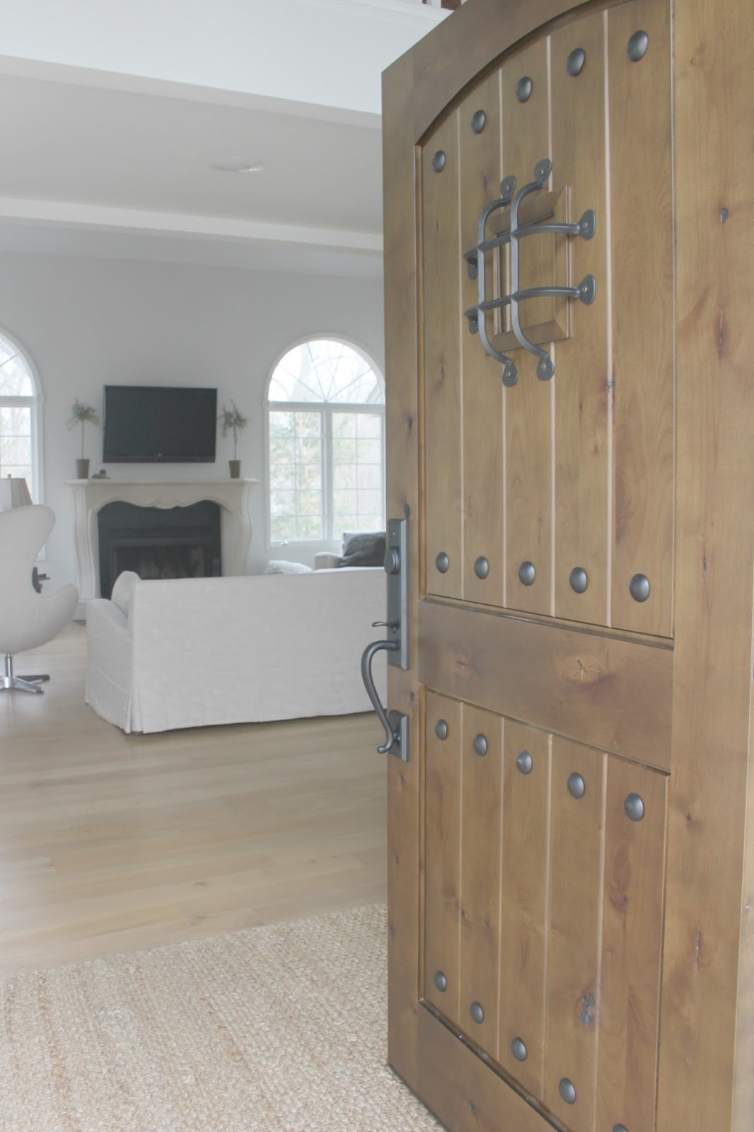 Vintage Handcrafted Solid Wood Barn Door - Rustic Speakeasy Style Sliding Door - Homeartparis production