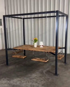 The Swing Table porch garden Dining Set - 1.3 Ton Capacity Heavy-Duty Metal Frame Commercial Furniture by home art paris
