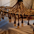 Grand 35-Arm Jute Rope Chandelier - Large Industrial Round Pendant Light - Homeartparis production