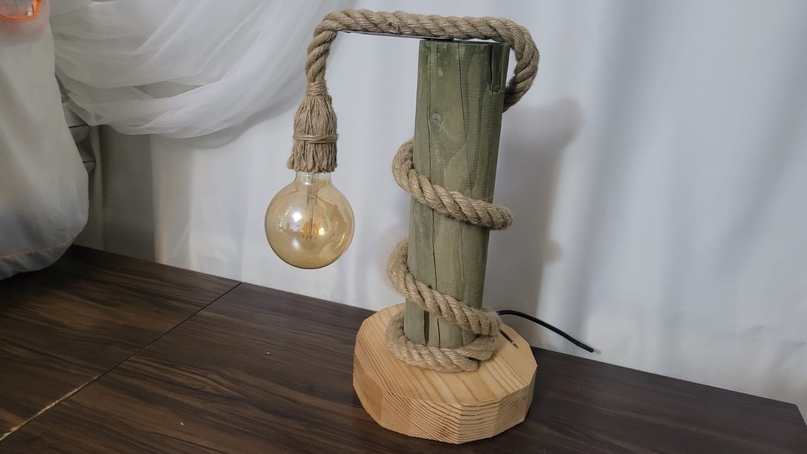 Vintage Table Lamp Crafted from 100-Year-Old Historic Telegraph Pole - Homeartparis production