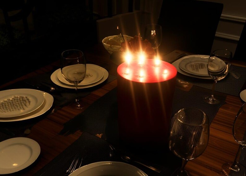 Customizable size red Pillar Candle Handmade Table Centerpiece Homeartparis production