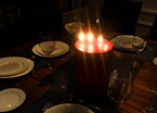 Customizable size red Pillar Candle Handmade Table Centerpiece Homeartparis production