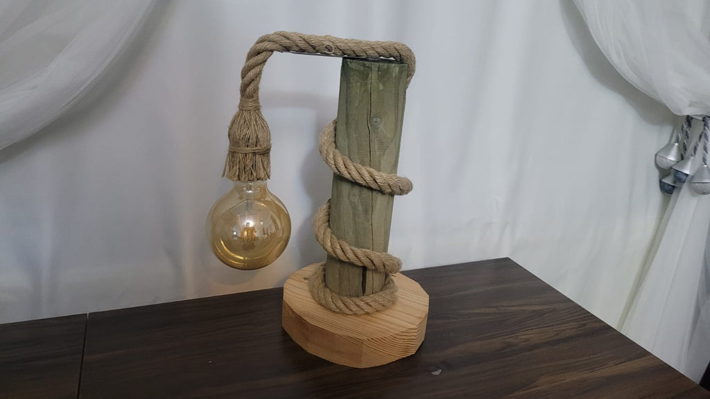 Vintage Table Lamp Crafted from 100-Year-Old Historic Telegraph Pole - Homeartparis production