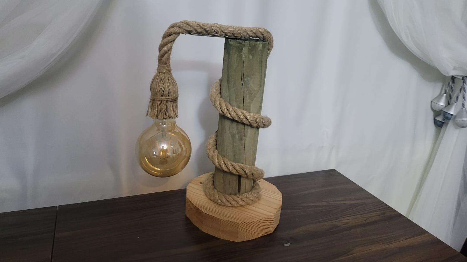 Vintage Table Lamp Crafted from 100-Year-Old Historic Telegraph Pole - Homeartparis production