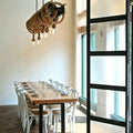 Rustic Industrial Metal and Rope Chandelier 100 cm Large Pendant Light Homeartparis production