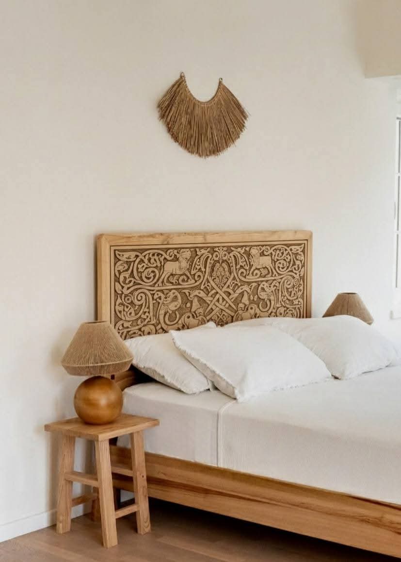 Handmade Hand-Carved Solid Spruce Bed Frame & Headboard - Homeartparis production
First-Class Craftsmanship & Premium Solid Wood