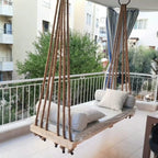 Handcrafted Massive Wood Hammock-Style Hanging Swing - 140 cm - Homeartparis production