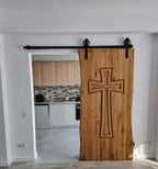 Solid Wood Sliding Barn Door - Custom Artisanal Interior Door with Hardware - Homeartparis production