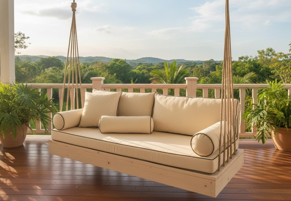 Red Wood Hanging Sofa Minimalist Indoor Couch Homeartparis production, swing bed