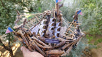 The USS John Adams Wooden Model Boat Driftwood Art Homeartparis production