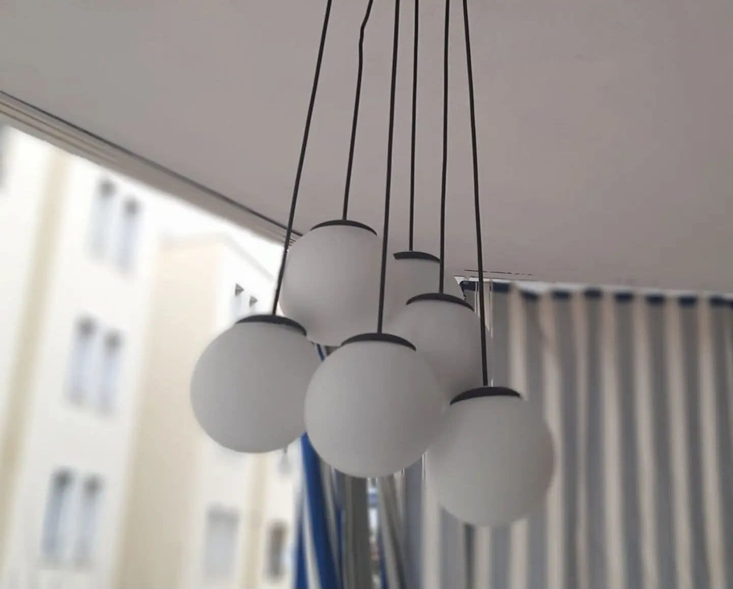 Modern White Glass Globe Pendant Light Homeartparis production