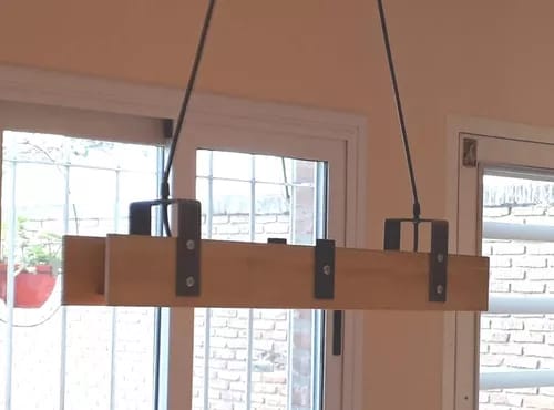 Rustic Wood LED Chandelier, Linear Light for Kitchen Island, 3-Spotlight Fixture, Minimalist Office Ceiling Lamp