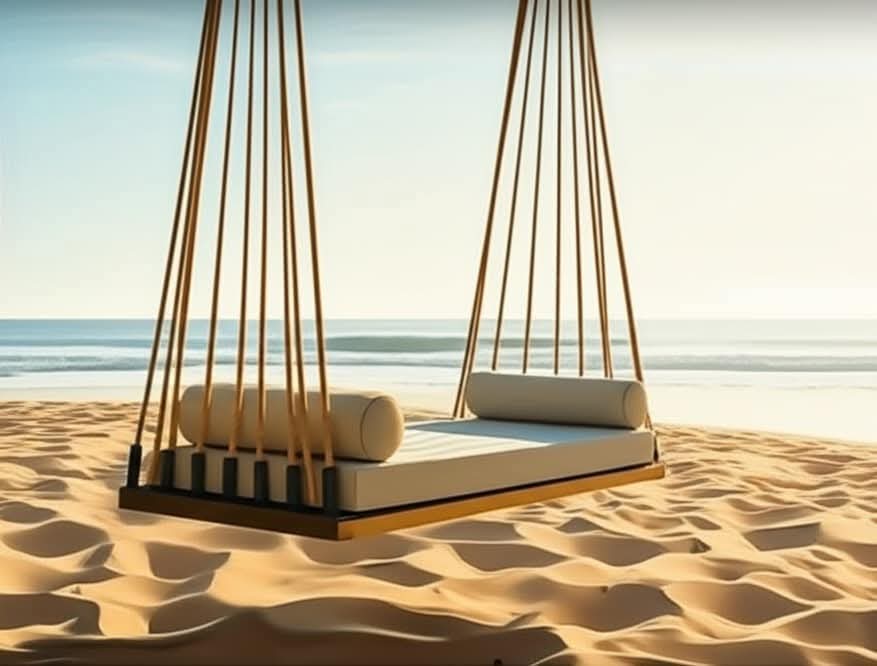 Artisan Handcrafted Spruce Wood Hanging Swing Bed - Indoor Outdoor Jute Rope Daybed - Homeartparis production
