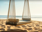 Artisan Handcrafted Spruce Wood Hanging Swing Bed - Indoor Outdoor Jute Rope Daybed - Homeartparis production