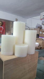 Set of 3 Giant Pillar Candles - 3-Wick Scented Luxury Candles with Custom Wooden Crate - Homeartparis production