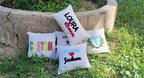 Homeartparis Custom Punch Needle Name Pillow - Personalized Monogram Initial Cushion by Seval Özsoy - Unique Linen Decor Gift - Available as Cover or with Insert