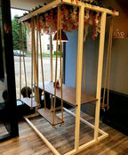 Swing Table porch garden Dining Set - 1.3 Ton Capacity Heavy-Duty Metal Frame Commercial Furniture by home art paris