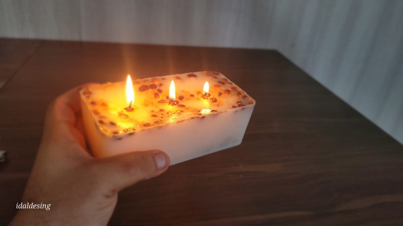 Custom Large 3 Wick Coffee Scented Candle Farmhouse Table Centerpiece Homeartparis production
