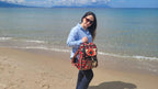 Ethnic Boho Backpack - Handwoven Authentic Kilim Pattern Travel Bag by Seval Özsoy - Unique Bohemian Rucksack - Artisan Kilim Accessory