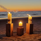 Large Tower Pillar Candle Set Rustic Mantle Decor Homeartparis production