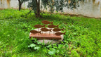 Brown Wood Fish School Table Decor, Rustic Handmade Coastal Shelf Art Homeartparis production