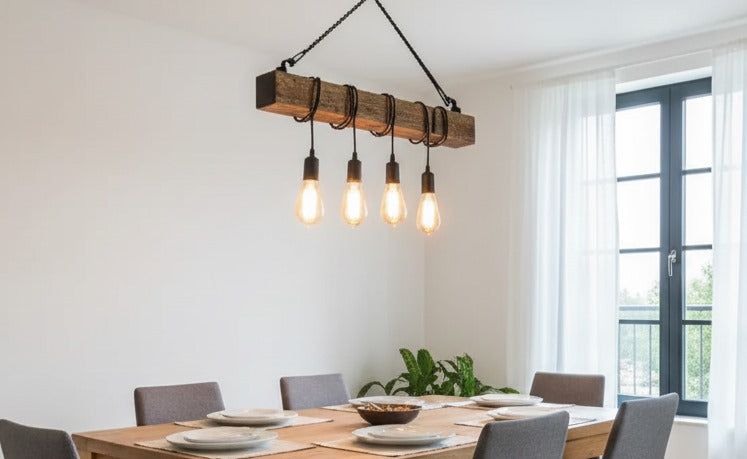 Vintage wooden beam chandelier / the home art paris