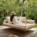 Wood Hanging Swing Bed - Complete All-Inclusive Set - Homeartparis production