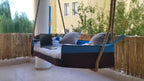 Homeartparis Unique Boat-Shaped Swing Sofa Bed - Handcrafted Nautical Daybed