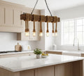 Rustic 100 cm Wood Beam Chandelier with 10 Hanging Rope Sockets Homeartparis production