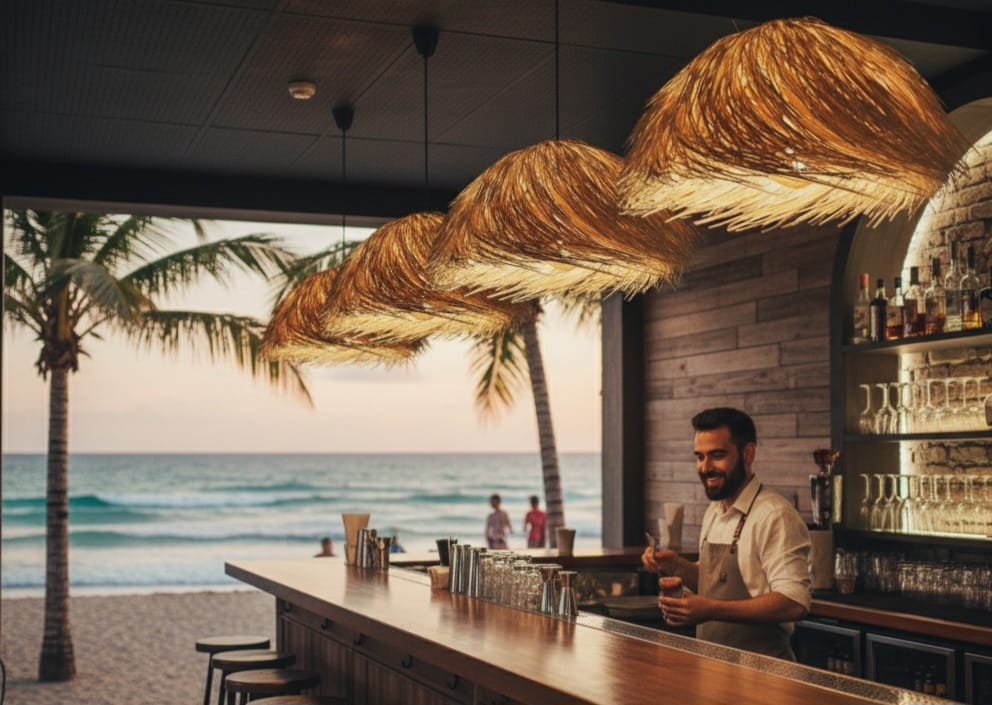 Handwoven Raffia Dome Pendant Light - Exotic Hawaiian Style Boho Chandelier for Coastal & Indoor Spaces