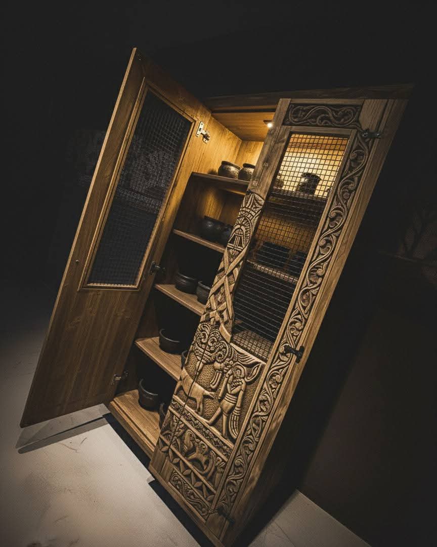 Hand-Carved & Wood-Burned Rustic Spruce Wood Cabinet - Homeartparis production
Important Note: Free Worldwide Shipping & Secure Delivery!