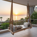 Handcrafted Massive Wood Hammock-Style Hanging Swing - 140 cm - Homeartparis production