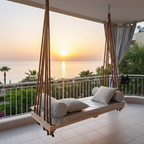Handcrafted Massive Wood Hammock-Style Hanging Swing - 140 cm - Homeartparis production