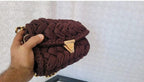 Brown Popcorn Stitch Crossbody Bag - Designer Knit Shoulder Bag by Seval Özsoy - Unique Limited Edition Boho Purse - Special Gift for Her