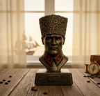 Black Mustafa Kemal Ataturk Bust Historical War Statue Memorial Homeartparis production