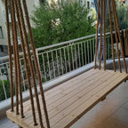 Handcrafted Massive Wood Hammock-Style Hanging Swing - 140 cm - Homeartparis production