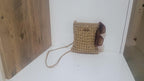 The Handmade Black Crochet Mini Shoulder Bag - Bohemian Knit Crossbody Purse with Faux Leather Details - Eco-Friendly Small Handbag for Daily Use