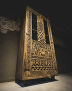 Hand-Carved & Wood-Burned Rustic Spruce Wood Cabinet - Homeartparis production
Important Note: Free Worldwide Shipping & Secure Delivery!