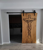 Solid Wood Sliding Barn Door - Custom Artisanal Interior Door with Hardware - Homeartparis production